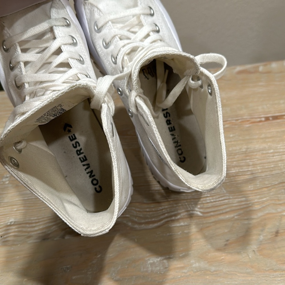 Converse High Top Lugged Leather Trainers - Picture 8 of 12